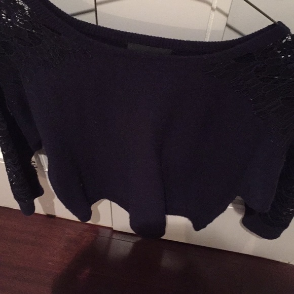 J. Crew | Sweaters | Crewneck Sweater With Edged Lace Xxxs | Poshmark